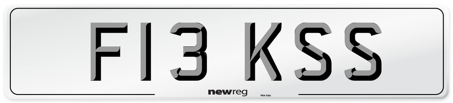 F13 KSS Number Plate from New Reg